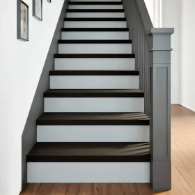   Lépcsőfokok 12 db Sötétbarna 70x25x2 cm tömör fa tölgyfa