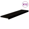 Lépcsőfokok 12 db Sötétbarna 100x25x2 cm tömör fa tölgyfa