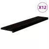 Lépcsőfokok 12 db Sötétbarna 120x25x2 cm tömör fa tölgyfa