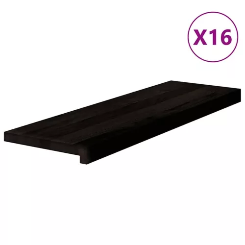 Lépcsőfokok 16 db sötétbarna 80x25x2 cm tömör fa tölgyfa
