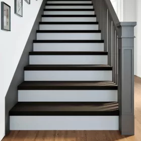   Lépcsőfokok 16 db sötétbarna 100x25x2 cm tömör fa tölgyfa