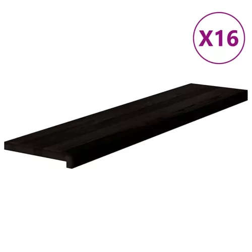 Lépcsőfokok 16 db sötétbarna 110x25x2 cm tömör fa tölgyfa