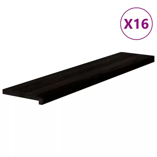 Lépcsőfokok 16 db sötétbarna 120x25x2 cm tömör fa tölgyfa