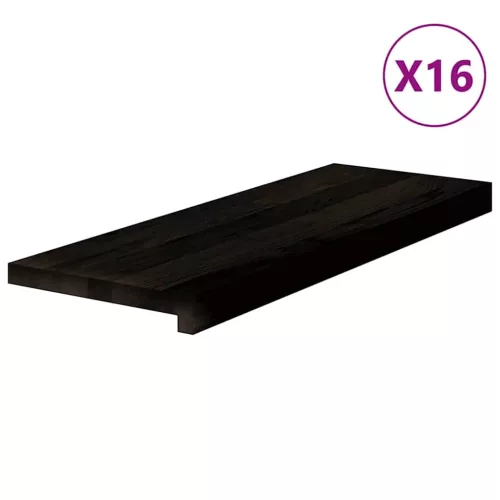 Lépcsőfokok 16 db sötétbarna 70x30x2 cm tömör fa tölgyfa