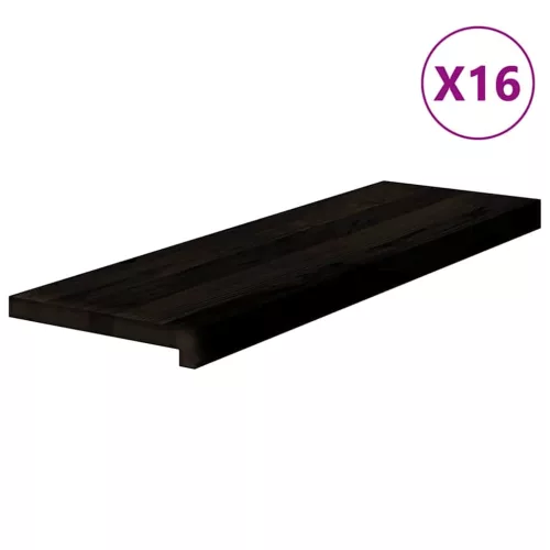Lépcsőfokok 16 db sötétbarna 80x30x2 cm tömör fa tölgyfa