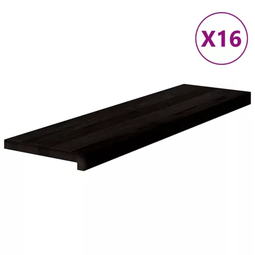 Lépcsőfokok 16 db sötétbarna 90x30x2 cm tömör fa tölgyfa