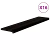 Lépcsőfokok 16 db sötétbarna 120x30x2 cm tömör fa tölgyfa