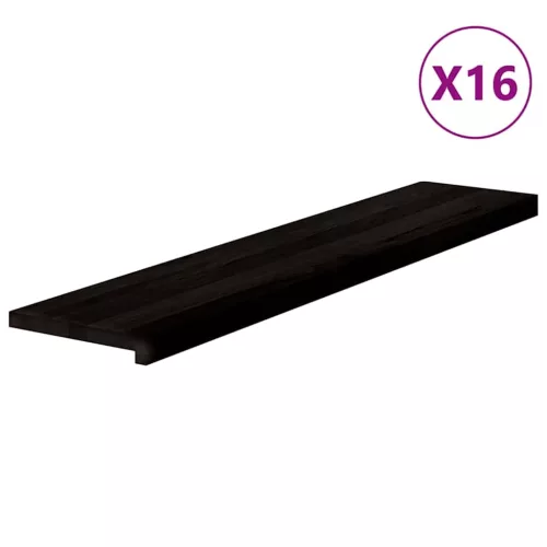 Lépcsőfokok 16 db sötétbarna 120x30x2 cm tömör fa tölgyfa