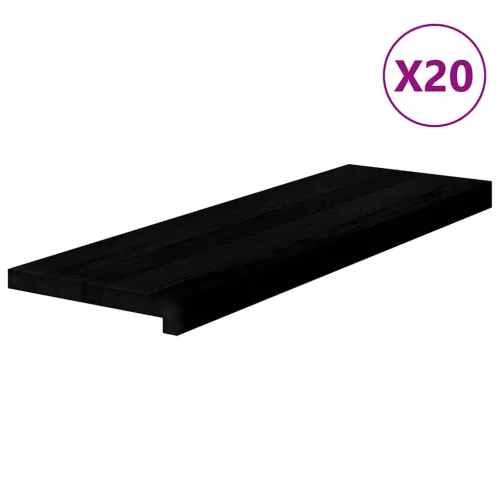 Lépcsőfokok 20 db Sötétbarna 80x25x2 cm tömör fa tölgyfa