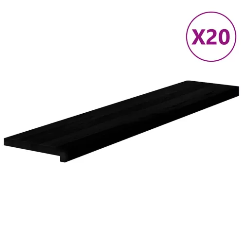 Lépcsőfokok 20 db Sötétbarna 120x30x2 cm tömör fa tölgyfa