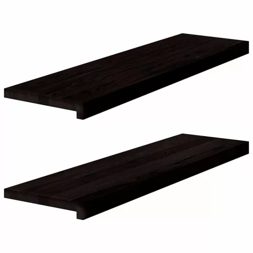 Lépcsőfokok 2 db Sötétbarna 90x30x2 cm tömör fa tölgyfa