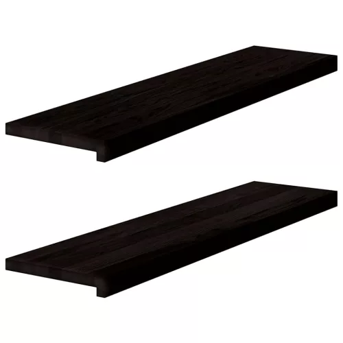 Lépcsőfokok 2 db Sötétbarna 100x30x2 cm tömör fa tölgyfa