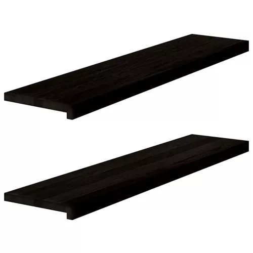 Lépcsőfokok 2 db Sötétbarna 110x30x2 cm tömör fa tölgyfa
