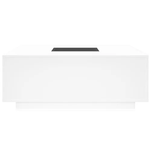 Fehér végtelen hatású LED-es dohányzóasztal 100 x 100 x 40 cm