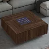 Tölgy színű végtelen hatású LED-es dohányzóasztal 100x100x40 cm