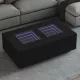 Fekete végtelen hatású LED-es dohányzóasztal 116 x 69 x 40 cm