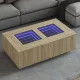 Tölgy színű végtelen hatású LED-es dohányzóasztal 116x69x40 cm