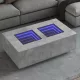 Betonszürke végtelen hatású LED-es dohányzóasztal 116x69x40 cm