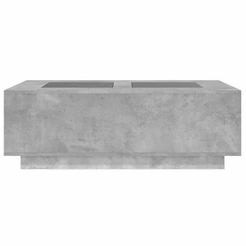 Betonszürke végtelen hatású LED-es dohányzóasztal 116x69x40 cm