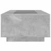 Betonszürke végtelen hatású LED-es dohányzóasztal 116x69x40 cm