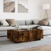Tölgy színű végtelen hatású LED-es dohányzóasztal 116x69x40 cm