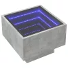 Betonszürke végtelen hatású LED-es éjjeliszekrény 40x40x30 cm