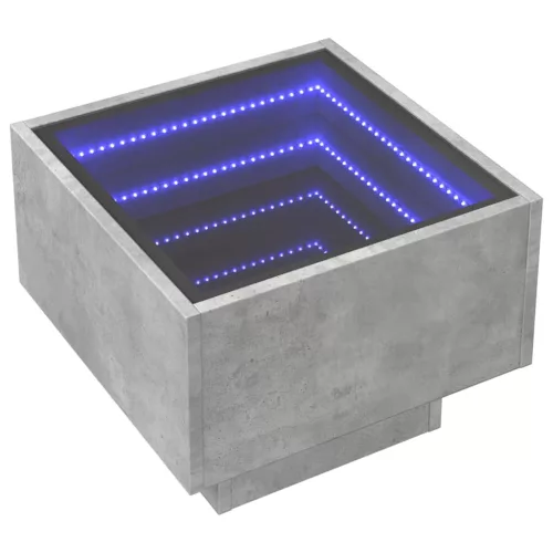 Betonszürke végtelen hatású LED-es éjjeliszekrény 40x40x30 cm
