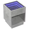 Betonszürke végtelen hatású LED-es éjjeliszekrény 40x40x50 cm