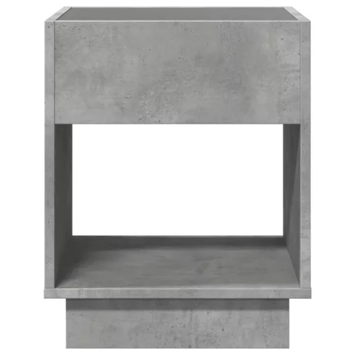 Betonszürke végtelen hatású LED-es éjjeliszekrény 40x40x50 cm