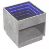 Betonszürke végtelen hatású LED-es éjjeliszekrény 50x50x50 cm
