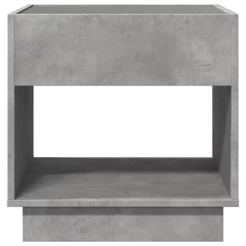 Betonszürke végtelen hatású LED-es éjjeliszekrény 50x50x50 cm