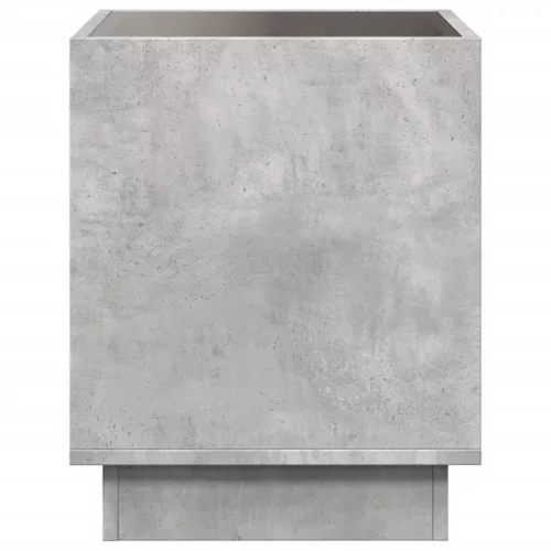 Betonszürke végtelen hatású LED-es éjjeliszekrény 50x50x50 cm