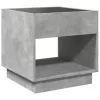 Betonszürke végtelen hatású LED-es éjjeliszekrény 50x50x50 cm