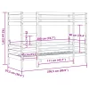 Tömör fenyőfa emeletes ágy matrac nélkül 90 x 200 cm