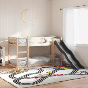   Tömör fenyőfa emeletes ágy csúszdával és létrával 80 x 200 cm