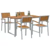 Kert étkező szett 5 pcs Szürke és barna 140 x 80 x 75 cm