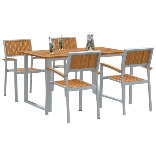 Kert étkező szett 5 pcs Szürke és barna 140 x 80 x 75 cm