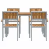 Kert étkező szett 5 pcs Szürke és barna 140 x 80 x 75 cm