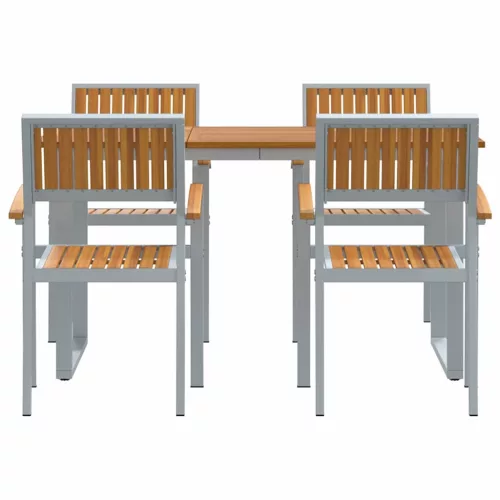 Kert étkező szett 5 pcs Szürke és barna 140 x 80 x 75 cm