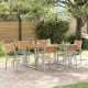 Kert étkező szett 7 pcs Szürke és barna 140 x 80 x 75 cm