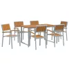 Kert étkező szett 7 pcs Szürke és barna 140 x 80 x 75 cm
