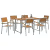 Kert étkező szett 7 pcs Szürke és barna 140 x 80 x 75 cm