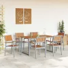 Kert étkező szett 7 pcs Szürke és barna 140 x 80 x 75 cm
