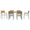 Kert étkező szett 7 pcs Szürke és barna 140 x 80 x 75 cm