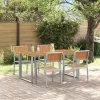 Kert étkező szett 5 pcs Szürke és barna 160 x 80 x 75 cm