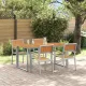 Kert étkező szett 5 pcs Szürke és barna 160 x 80 x 75 cm