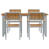 Kert étkező szett 5 pcs Szürke és barna 160 x 80 x 75 cm