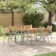 Kert étkező szett 7 pcs Szürke és barna 160 x 80 x 75 cm