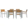 Kert étkező szett 7 pcs Szürke és barna 160 x 80 x 75 cm