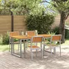 Kert étkező szett 5 pcs Szürke és barna 180 x 90 x 75 cm